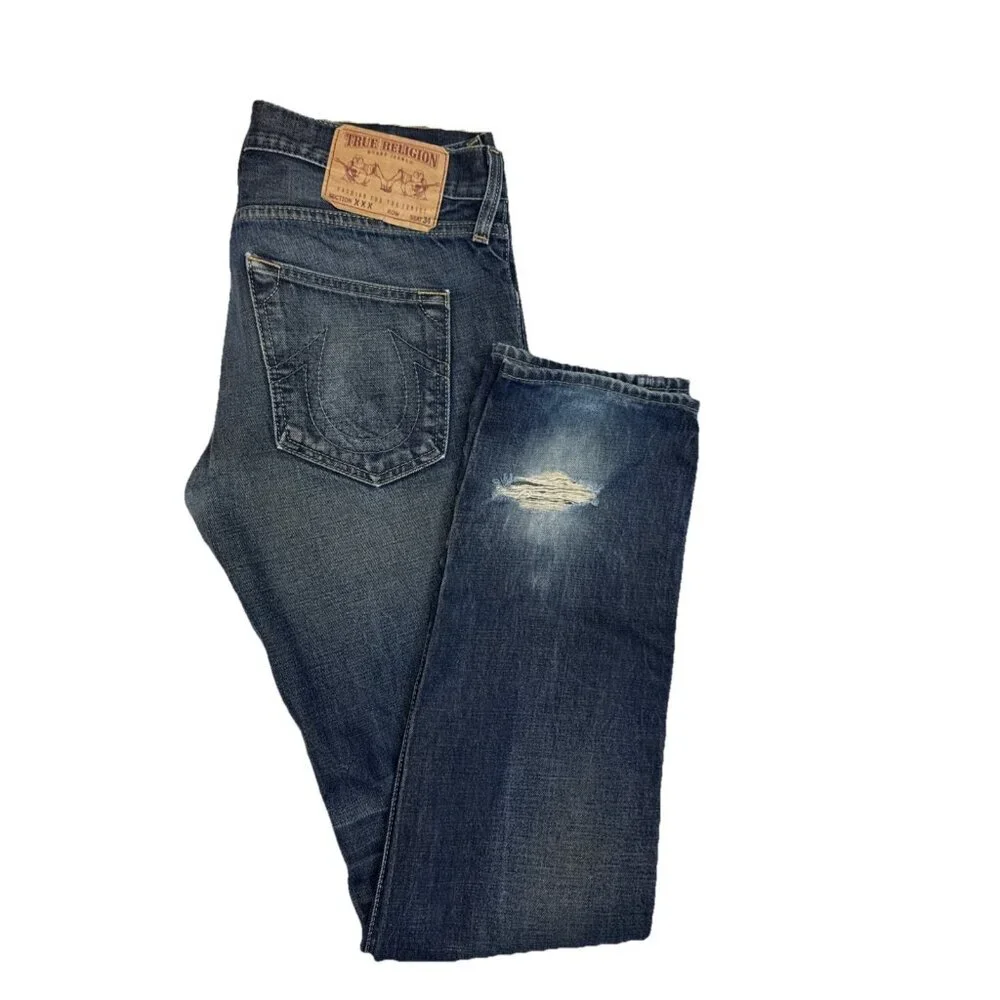True Religion Texas Jack Made in USA Jeans Men’s 30X36 Heavy Distressed